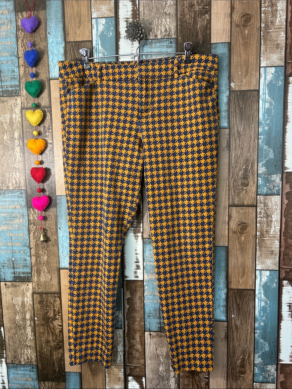 Old Navy Houndstooth Stretch Pants - Yellow & Black